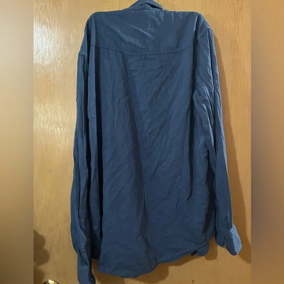 Lucky Brand Long Sleeve Double Pockets Button Up Shirt Size XL Blue​​